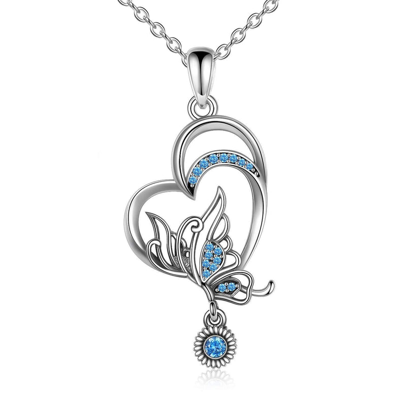 [Australia] - YFN Butterfly pendant Necklaces 925 Sterling Silver Jewellery Necklace Gift Women Girls 