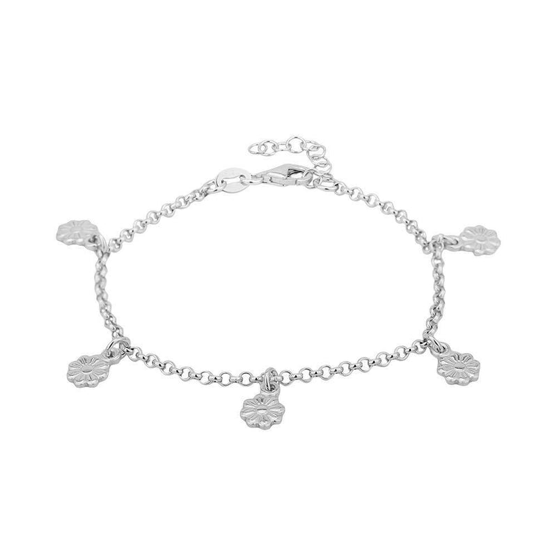 [Australia] - Vanbelle Sterling Silver Jewelry Sun Flower Bracelets with Rhodium Plating for Women and Girls 