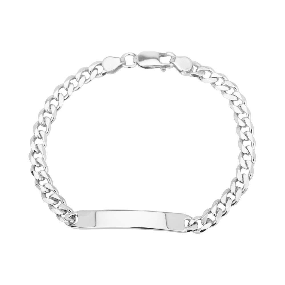 [Australia] - Vanbelle Sterling Silver Jewelry ID Bracelets with Rhodium Plating for Men and Women 