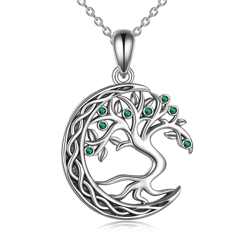 [Australia] - VENACOLY Tree of Life Necklace Moon Necklace/Ahchor Necklace/Yoga Gifts Family Tree Pendant Celtic Jewellery for Women Men Birthday Gift Tree of Life on Moon Neckalce 