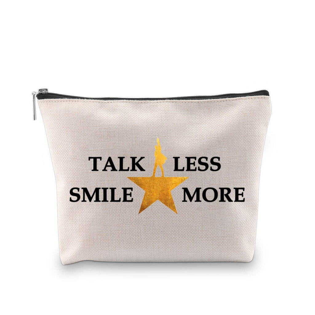 [Australia] - Novelty Hamilton Musical Gift My Thoughts Have Been Replaced by Hamilton Lyrics Talk Less Smile More Cosmetic Bag (TALK LESS SMILE MORE EU) Talk Less Smile More Eu 