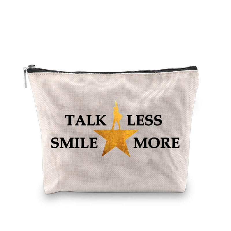 [Australia] - Novelty Hamilton Musical Gift My Thoughts Have Been Replaced by Hamilton Lyrics Talk Less Smile More Cosmetic Bag (TALK LESS SMILE MORE EU) Talk Less Smile More Eu 