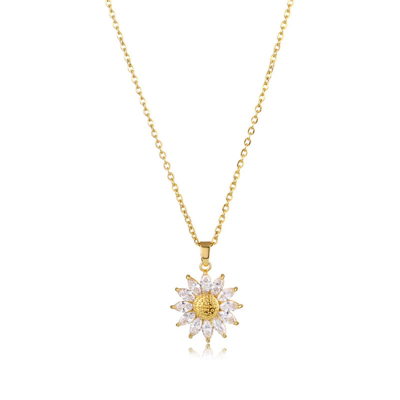 [Australia] - HMOOY Sunflower Necklace, Gold Plated Sunflower Daisy Necklaces You Are My Sunshine Necklace Lovely Flower Pendant Necklace Sunflower Jewelry Gift for Women Girls 