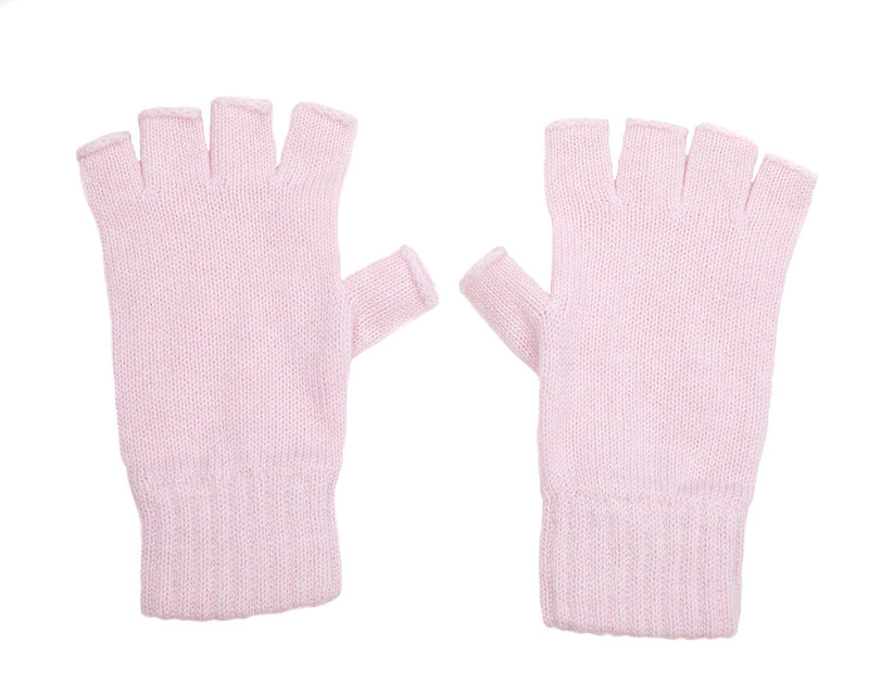 [Australia] - Graham Cashmere - Womens Cashmere Fingerless Gloves - Made in Scotland - Gift Boxed - Soft Pink 