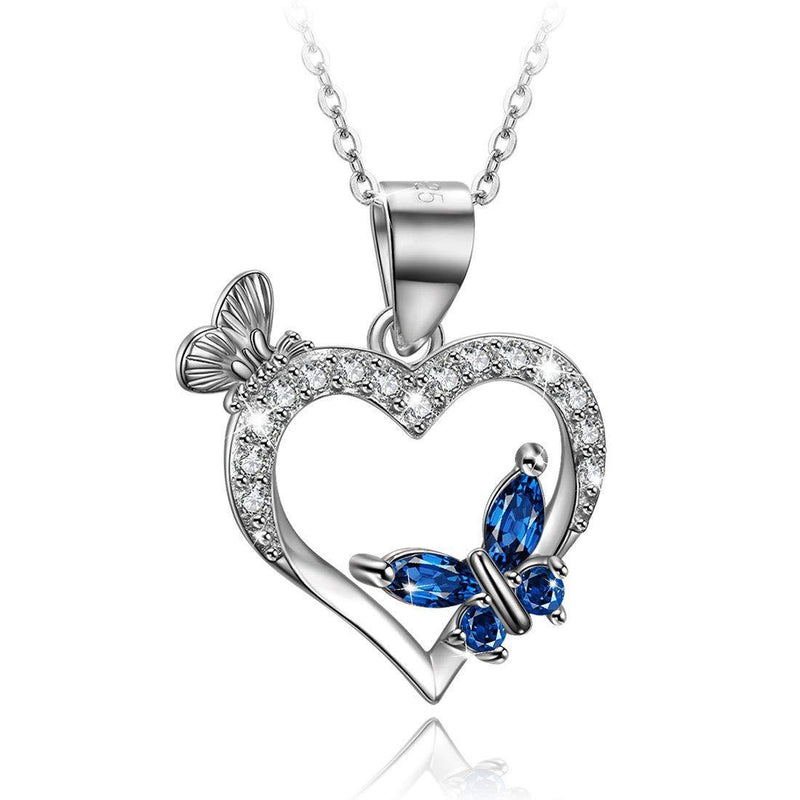 [Australia] - GDDX Snake/Butterfly/Horse/Owl Heart Pendant Necklace Animal Sterling Silver Dainty Birthday Jewellery Gifts For Women butterfly necklace 