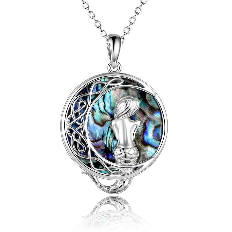 [Australia] - VONALA 925 Sterling Silver Classic Sea Mermaid Necklace with Abalone Shell Mermaid Pendant Gifts Jewelry for Girls Daughter 