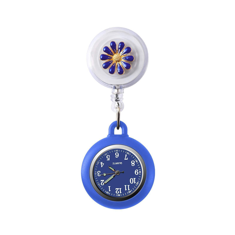 [Australia] - Nurse Fob Watch, Clip-on Hanging & Retractable Medical Pocket Watch for Men Women,Pointer Glow in Dark, Infection Control Design,Health Care Nurse Doctor Brooch Fob Watch,Gift Item Dark Blue 