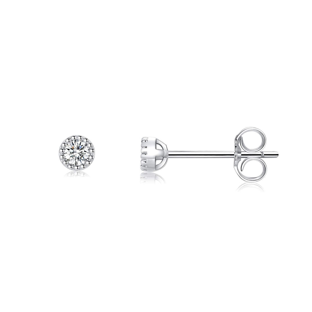 [Australia] - Silver Stud Earrings for Women Girls, Tiny Hypoallergenic Stud Earrings Small S925 Sterling Silver Round Cubic Zirconia Studs Piercing Sleeper Helix Cartilage Earrings, 2mm/3mm/4mm/5mm 1 pair-2mm 