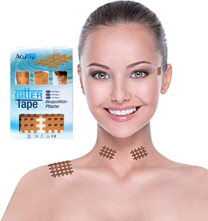 [Australia] - AcuTop Type A,B,C Grid Tape, Acupuncture Plasters, Grid Plasters, Physio Tape, Lattice Tapes in Pink and Beige (Beige, Type B 120 Pieces) 