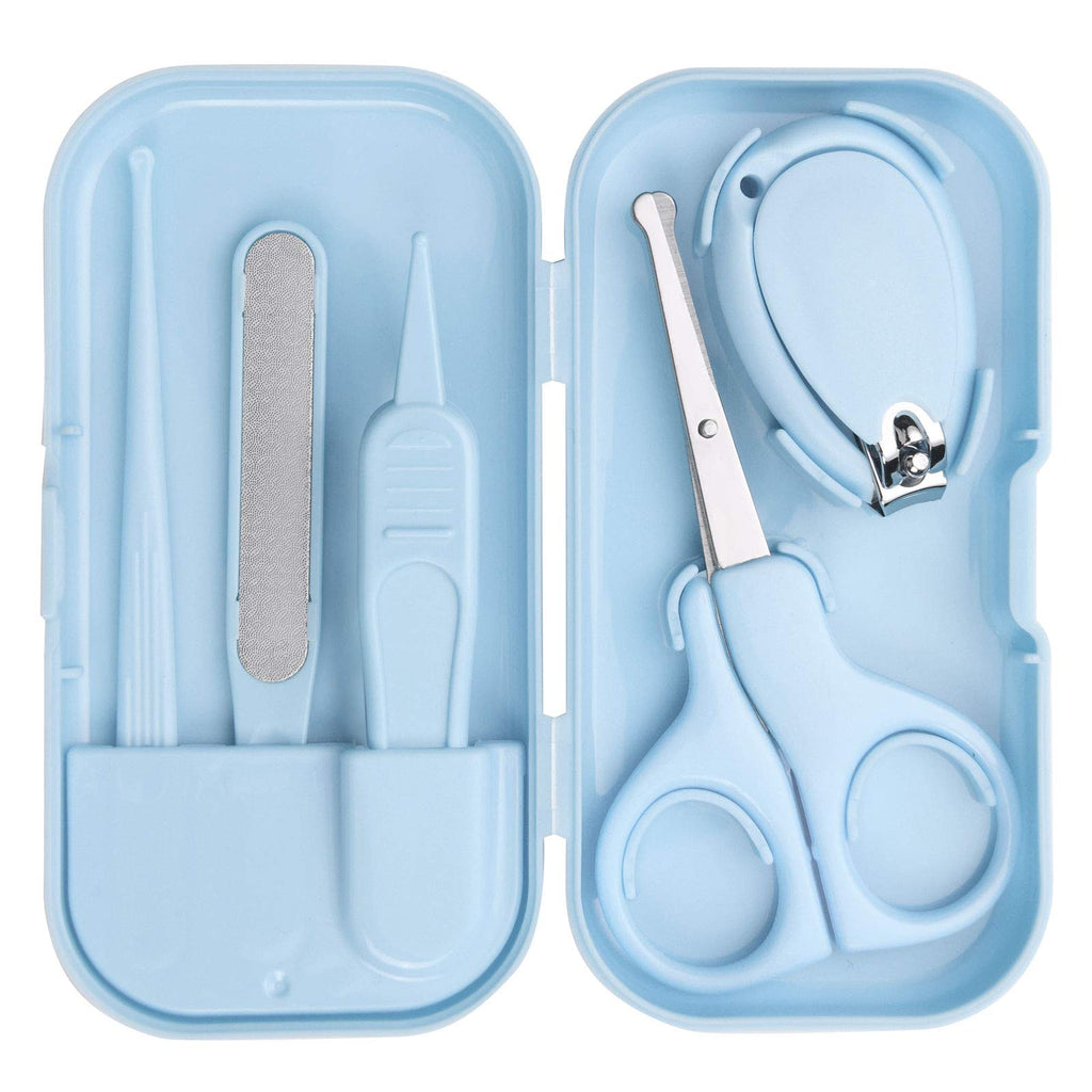 [Australia] - Vicloon Baby Nail Kit, 5-in-1 Baby Nail Care Set, Baby Nail Care Tool, Baby Manicure Set Includes Nail Clippers, Scissor, Earpick, Nail File and Tweezer for Newborn Infant Toddler blue-5pc 