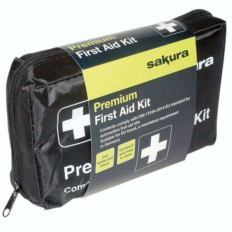 [Australia] - Sakura DIN First Aid Kit SS5418 - Zipped Bag, Comprehensive Kit Ideal for EU Travel - Meets EU Automotive Standards 