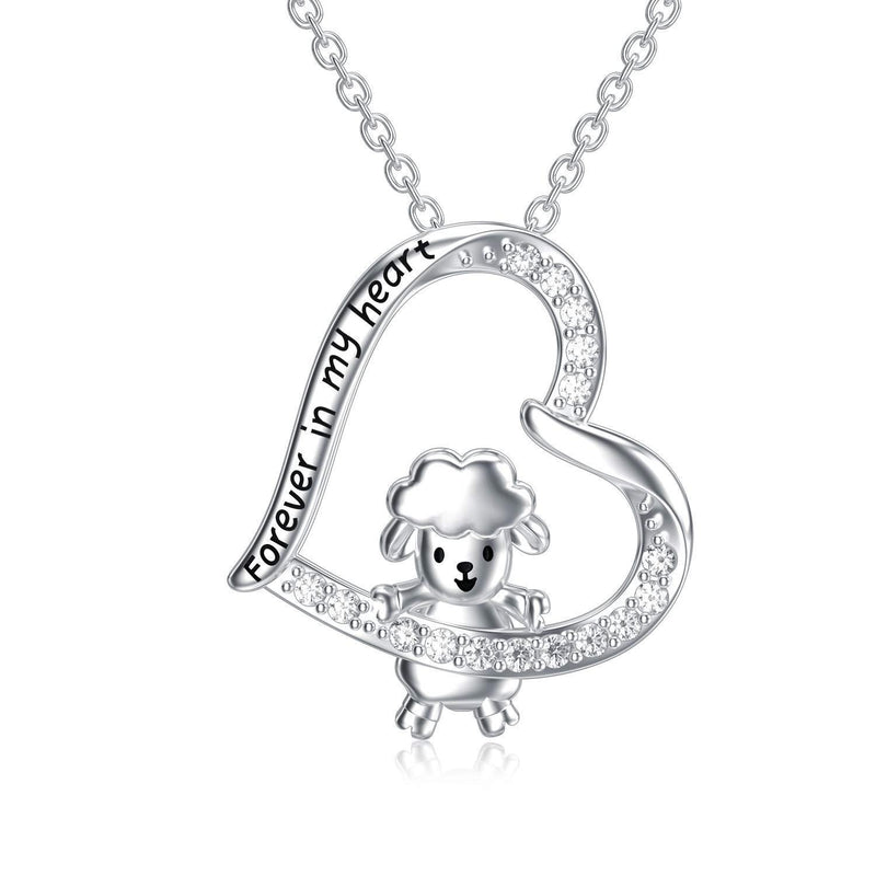 [Australia] - LONAGO Animal Necklace 925 Sterling Silver Cute Horse Sheep Dragonfly Mouse Pendant Necklace Jewelry for Women 