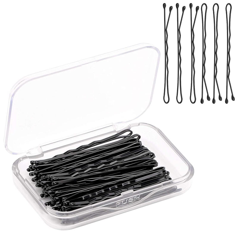 [Australia] - AIEX 50Pcs Hair Pins Kit Hair Clips Secure Hold Bobby Pins Hair Clips for Women Girls and Hairdressing Salon (Black) Straight, Black 