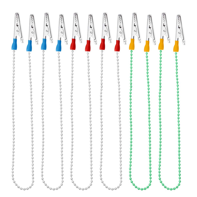 [Australia] - IMIKEYA 6 Pcs Dental Ball Chain Clips Metal Flexible Adjustable Adult Towel Napkin Holder Neck Strap for Baby Elderly 