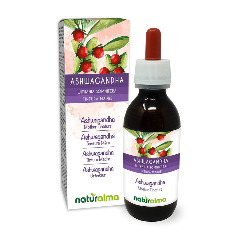 [Australia] - Ashwagandha or Indian Ginseng (Withania somnifera) Roots Alcohol-Free Mother Tincture Naturalma | Liquid Extract Drops 120 ml | Food Supplement | Vegan 120 ml (Pack of 1) 