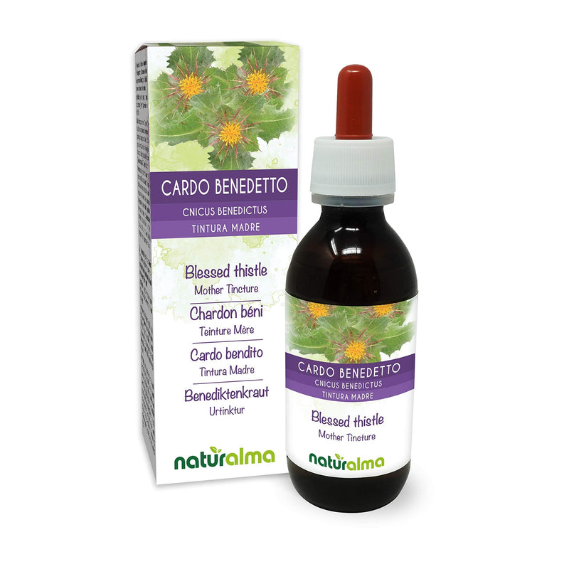 [Australia] - Blessed Thistle or Holy Thistle (Cnicus benedictus) herb with Flowers Alcohol-Free Mother Tincture Naturalma | Liquid Extract Drops 120 ml | Food Supplement | Vegan 