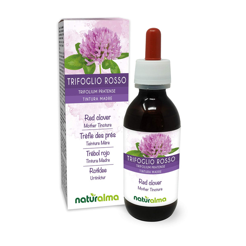 [Australia] - Red Clover (Trifolium pratense) herb with Flowers Alcohol-Free Mother Tincture Naturalma | Liquid Extract Drops 120 ml | Food Supplement | Vegan 