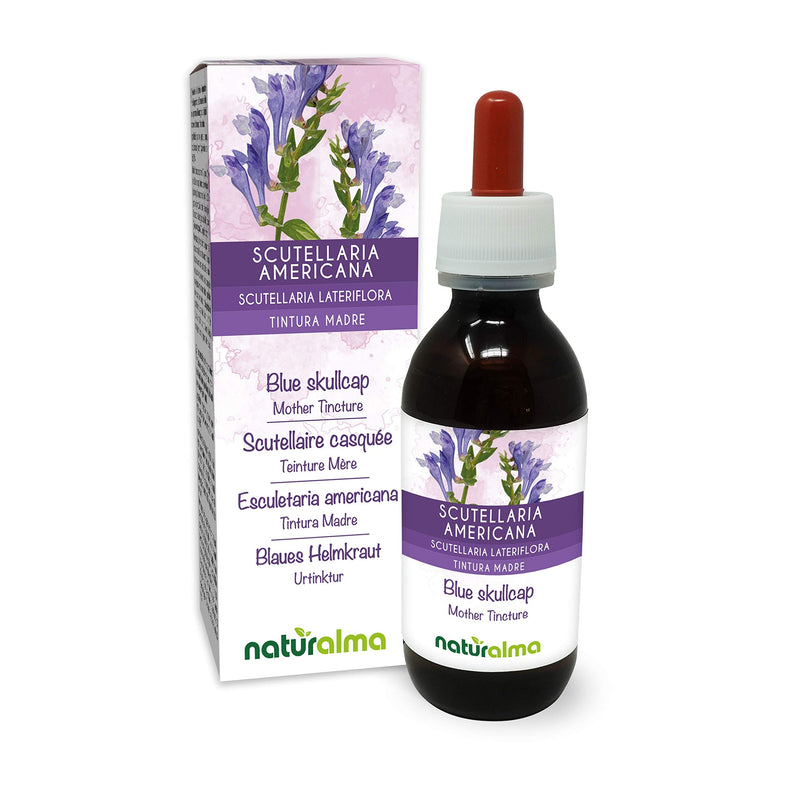 [Australia] - Blue Skullcap or Virginian Skullcap (Scutellaria lateriflora) herb Alcohol-Free Mother Tincture Naturalma | Liquid Extract Drops 120 ml | Food Supplement | Vegan 