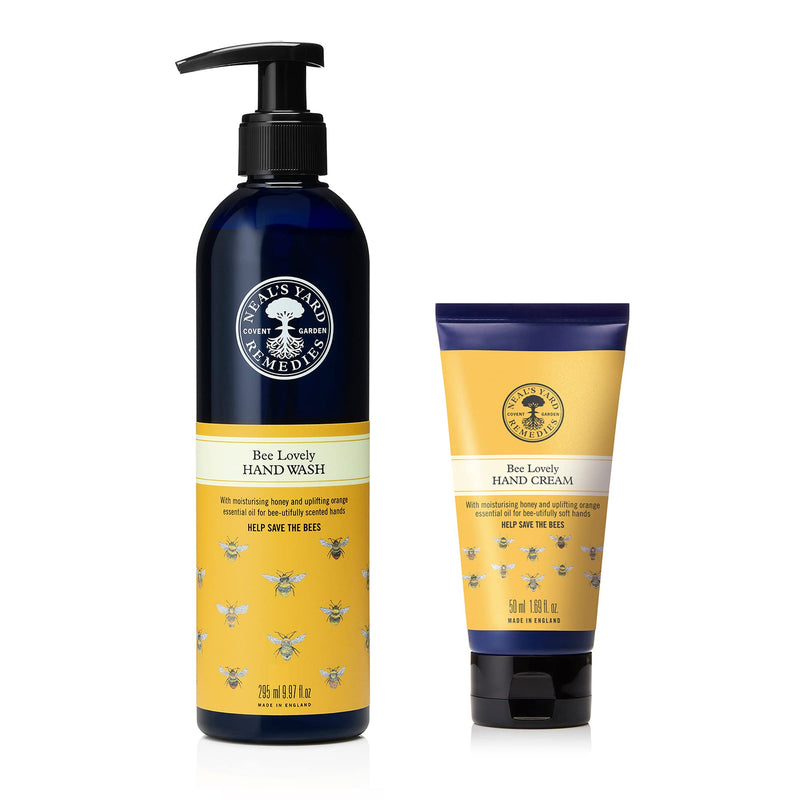 [Australia] - Neal's Yard Remedies Bee Lovely Duo - Discovered Beautifully Scented Hands - Hand Wash and Hand Cream - 3% of Sales go to Save The Bees Charity 2 Piece Set 