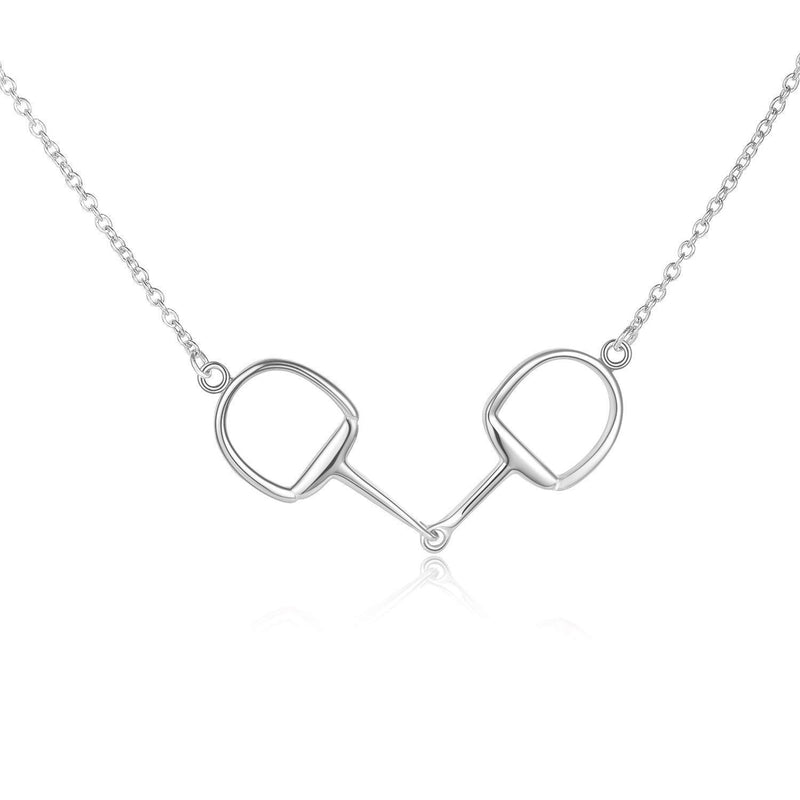 [Australia] - VENACOLY Horse Gifts for Women Sterling Silver Horse Snaffle Pendant Necklace Jewellery Gifts for Horse Lovers Platinum plated 