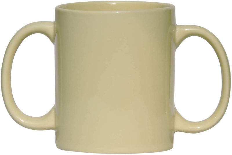 [Australia] - Dual Handle Mug | Two Handled Ceramic Drinking Mug for Secure Hold | 11.83 Fl. Oz. (350 Ml) - Yellow Color 