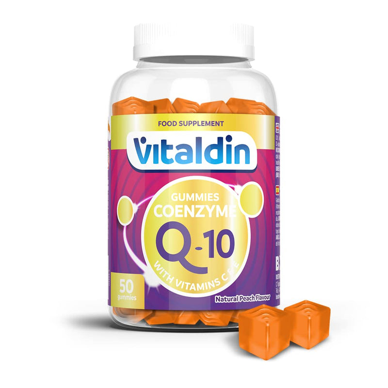 [Australia] - VITALDIN Coenzyme Q10 Gummies � 200 mg CoQ10 per Serving � 50 Chewable Gummies (1 Month Supply), Peach Flavour � Beauty Supplement � Antioxidant � Gluten Free 