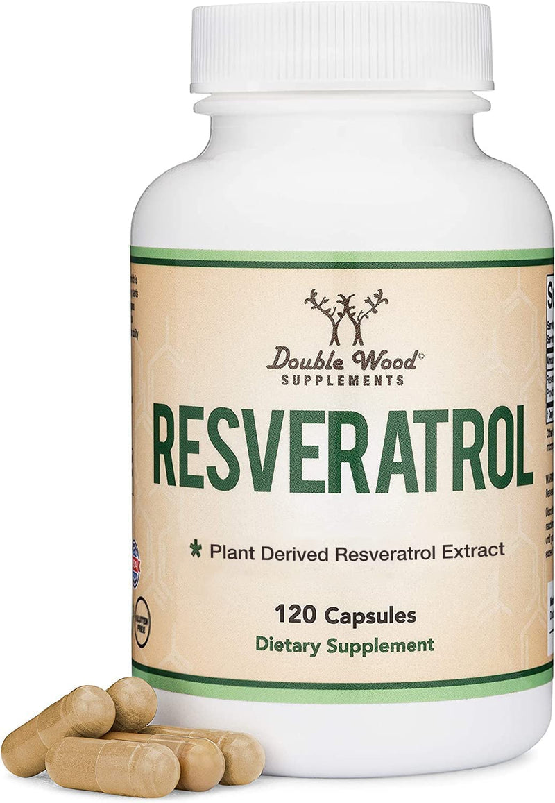 [Australia] - Resveratrol 500mg Per Serving, 120 Capsules (Natural Resveratrol Polygonum Root Extract Providing 50% Trans-Resveratrol) Healthy Aging Support by Double Wood Supplements 