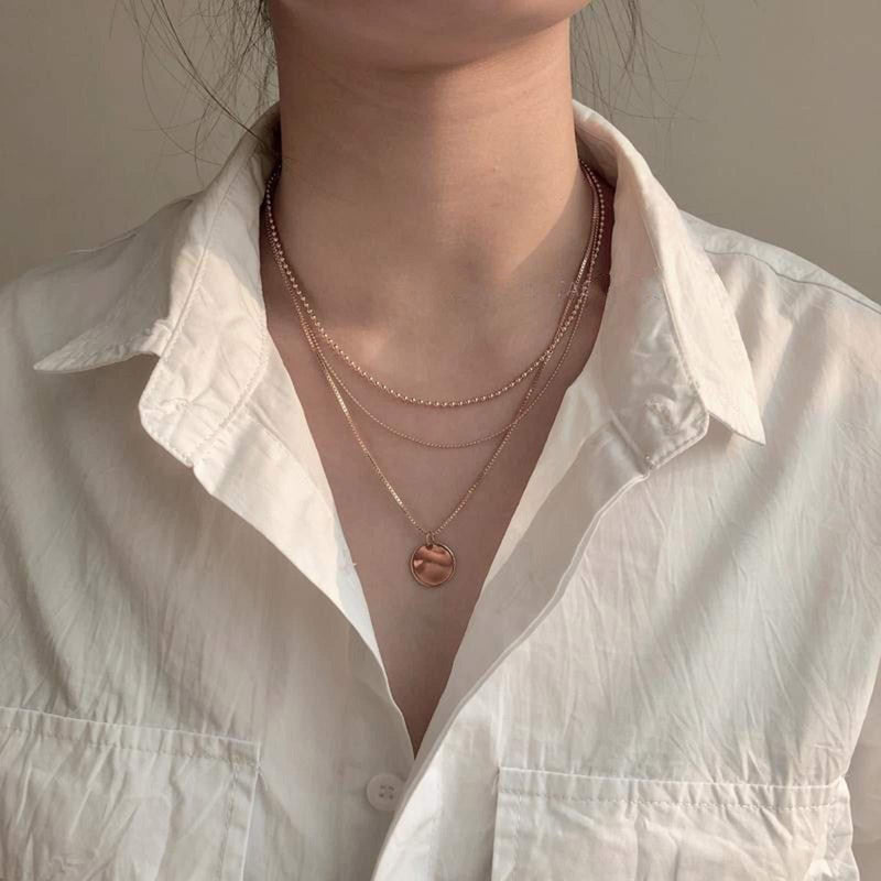 [Australia] - Yienate Bohemian Multilayer Sequin Necklace Coin Torus Pendant Beaded Choker Box Link Chain Dainty Gold Long Necklace Boho Charm Layered Jewelry for Women and Girls 