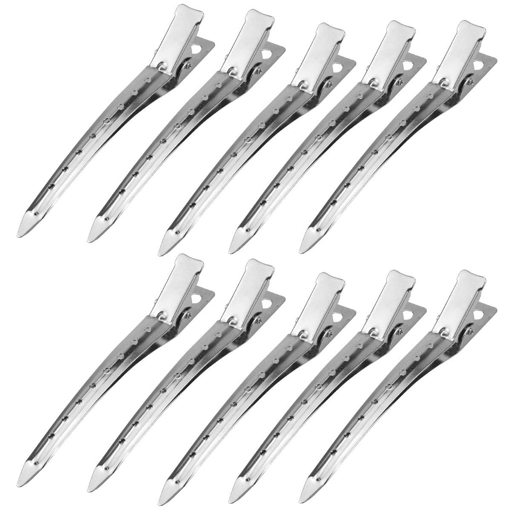 [Australia] - Duck Billed Hair Clips 24Pcs Hair Styling Clips Metal Hair Pins 3.5 Inch Professional Sectioning Clips for Barbershop Women Girls Bows DIY Accessories Hairpins Silver 