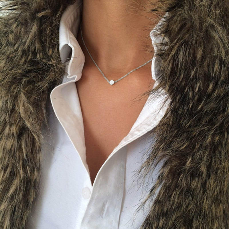 [Australia] - Yienate Fashion Tiny Dot Choker Necklace Chain Simple Dot Collar Minimalist Charm Necklace Jewelry for Women and Girls (Silver) Silver 