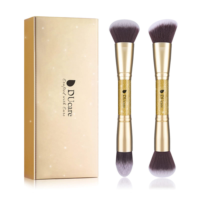 [Australia] - Contour Brush DUcare Makeup Brushes Premium Foundation Brush, Large Powder Makeup Brush,Buffing Brush, Blending Brush, Face Brush Suitable for use with Cream, Powder, Blush, Liquid and Mineral. 2PCS 