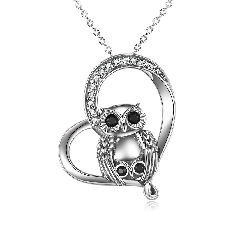 [Australia] - VENACOLY Mother Daughter Necklace Sterling Silver Owl Pendant Vintage Jewellery Owl Gifts For Women 