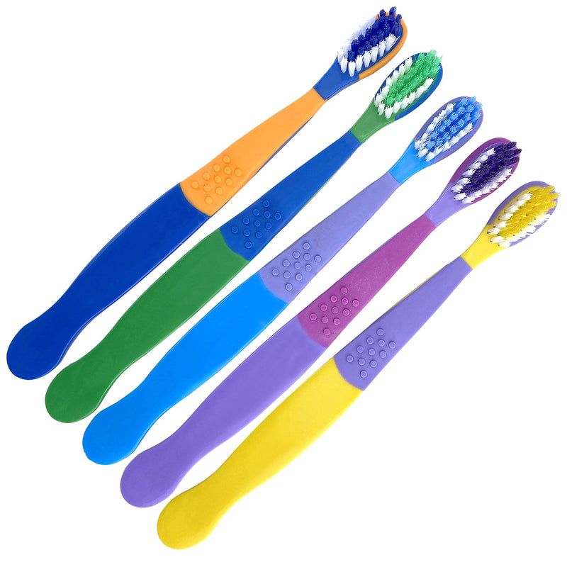 [Australia] - HOVUK® Pack of 5 Kids Manual 15.7cm Toothbrushes, Soft and Gentle Bristles, Children Travel Tooth Brushes, Non Toxic Bright Colours 3+Years 5 Pack 