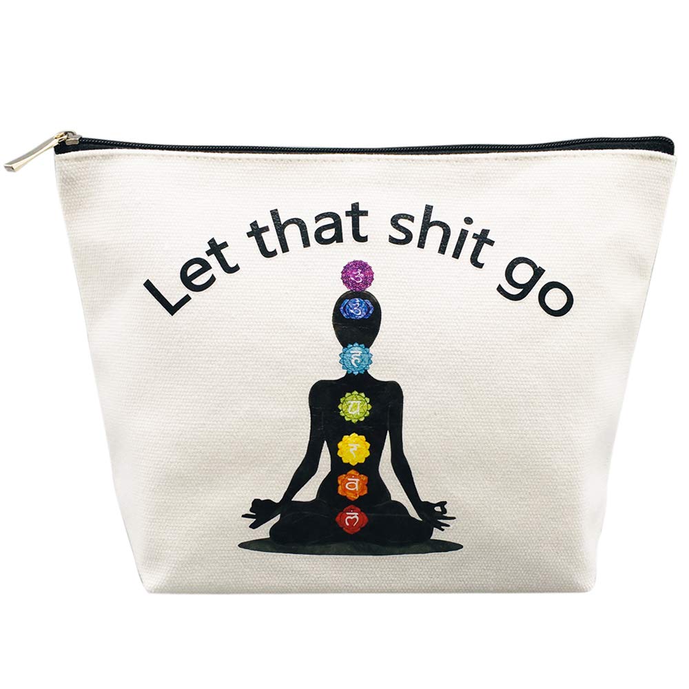 [Australia] - Yoga Gift for Yoga Instructor Yoga Accessories Women Funny Meditation Gifts Zen Gifts Let That Go Makeup Bag Cosmetic Bag Pouch Tote Bag Travel Bag for Birthday Christmas Gifts 