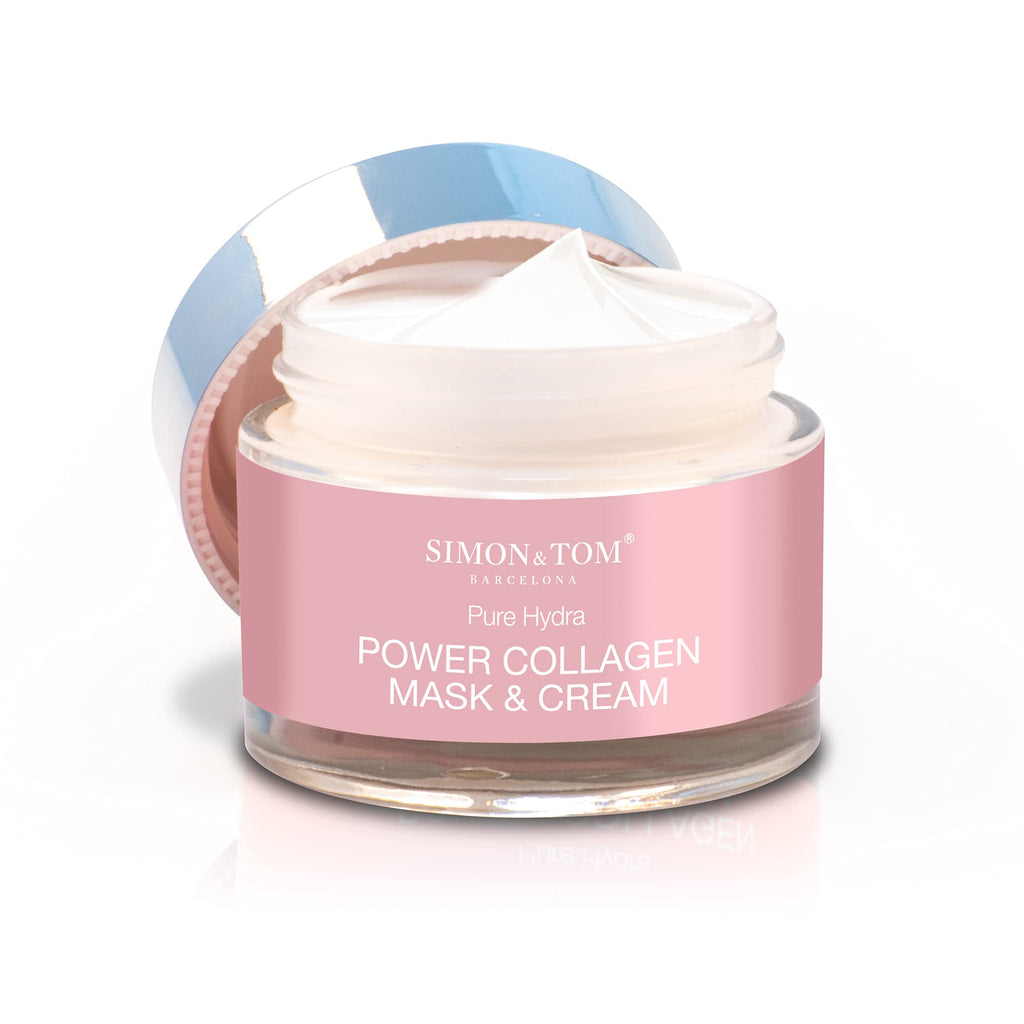 [Australia] - SIMON & TOM - Power Collagen Mask & Cream - Hydrating Anti-Ageing Mask - With Hyaluronic Acid & Sunflower Oil for Younger Looking Skin - Suitable for All Skin Types / 50 ml 