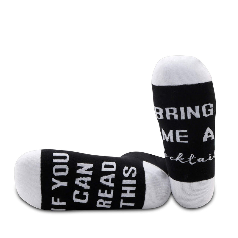 [Australia] - PYOUL 1 Pair Cocktail Lover Socks If You Can Read This Bring Me A Cocktail Socks Bring Me a Cocktail- 1 Pair 