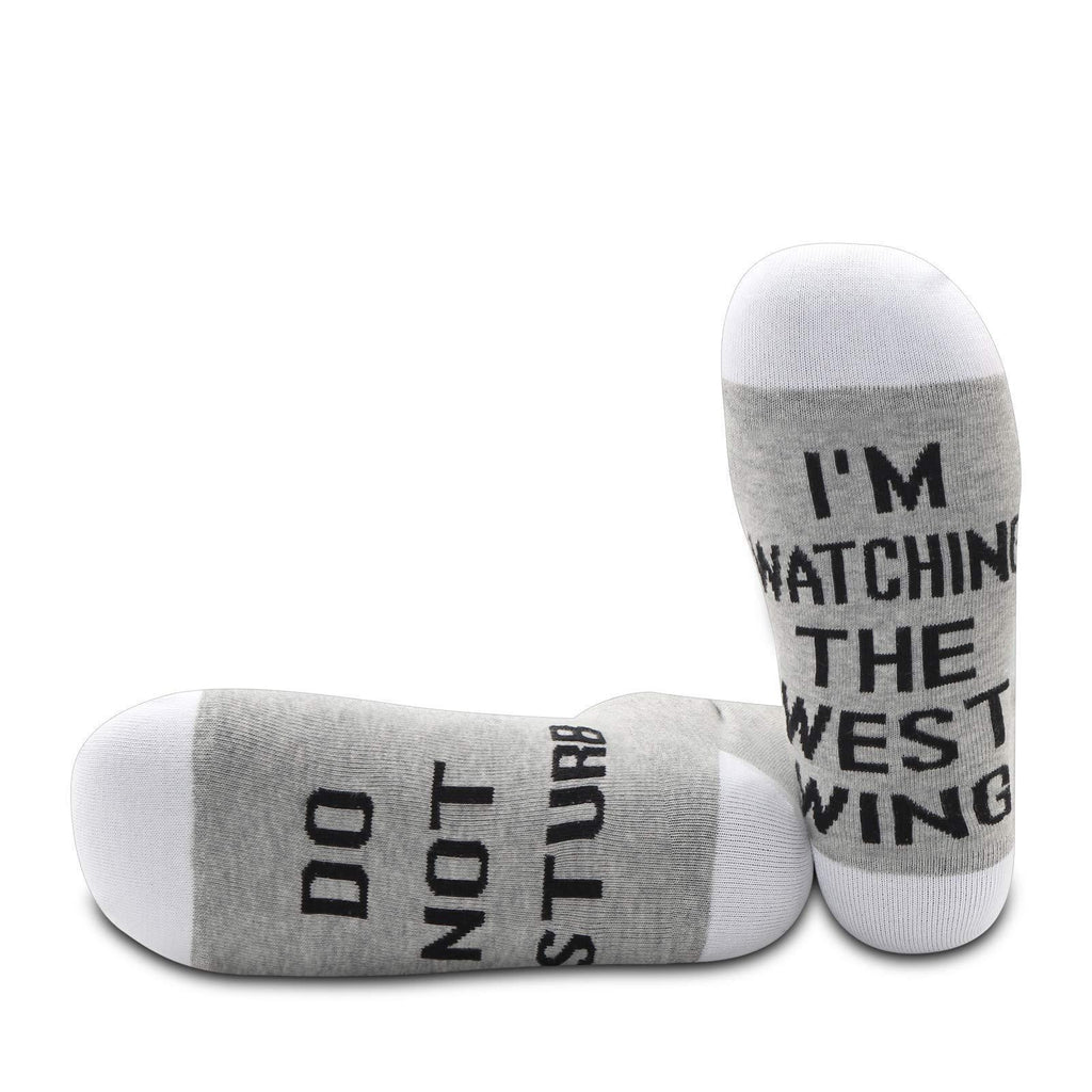 [Australia] - PYOUL 1 Pair West Wing Inspired Gift Do No Disturb I’m Watching The West Wing Socks West Wing Watching Socks Gift Watching the West Wing -1 Pair 