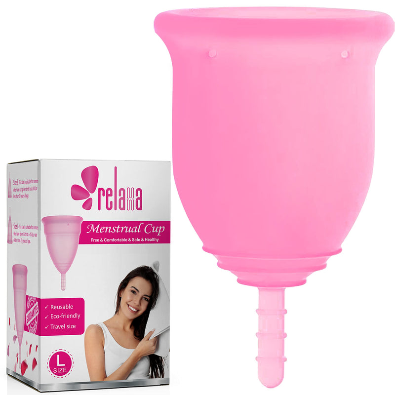 [Australia] - Relaxa Menstrual Cup Silicon of Medical Grade Reusable Super Soft Cups Flexible Period Product Menstruation Cup Perfect Period Cups for Womens L (Pack of 1) 