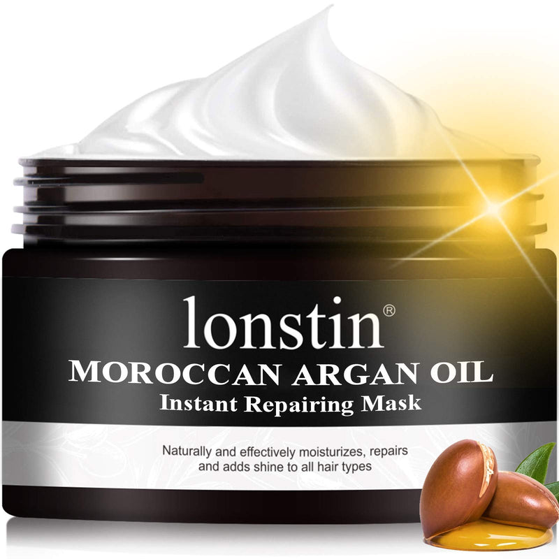 [Australia] - Hair Mask (300ml), lonstin Deep Conditioner Hair Treatment Mask, Moroccan Argan Oil Instant Repairing Mask for Dry Damaged Hair, Curly, Bleached Hair, Reduce split ends & Frizzy Control, 10.1Fl.Oz 