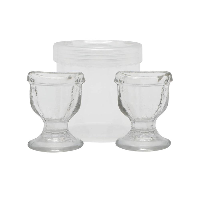 [Australia] - ChillEyes Transparent Glass Eye Wash Cup - Effective Eye Rinse and Cleansing – Eco-Friendly, Non-Reactive, Safe and Comfortable (Set of 2, Clear) Set of 2 