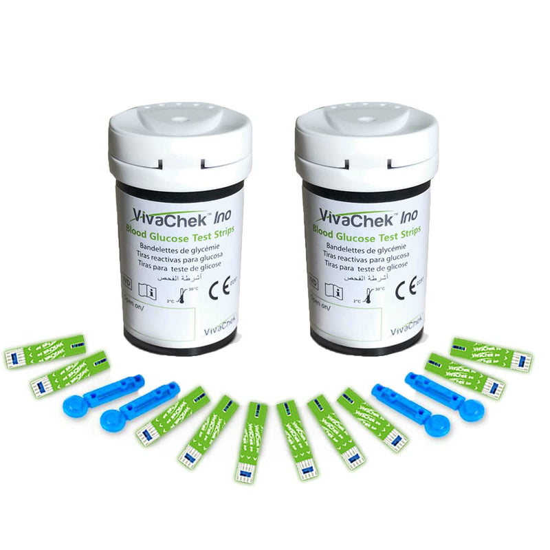 [Australia] - VivaChek Diabete Test Strips x 100 & Diabete Lancets x 100, No Coding Blood Glucose Test Strips, Blood Suger Test Strips for for UK Diabetics (VivaChek Ino） VivaChek Ino X 100 strips 