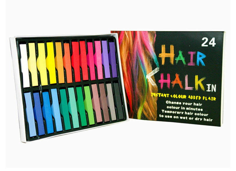 [Australia] - Hair Chalk, 24 Colors Set Non-Toxic Temporary Hair Color Chalk Dye Soft Pastels for Women and Girls Hair 