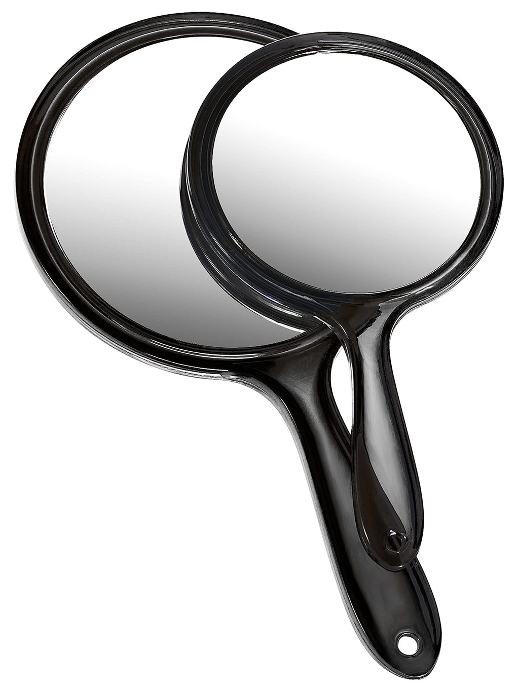 [Australia] - OMIRO Hand Mirror, Double-Sided Handheld Mirror 1X/3X Magnifying Mirror with Handle, Set of 2 (Transparent Black) 