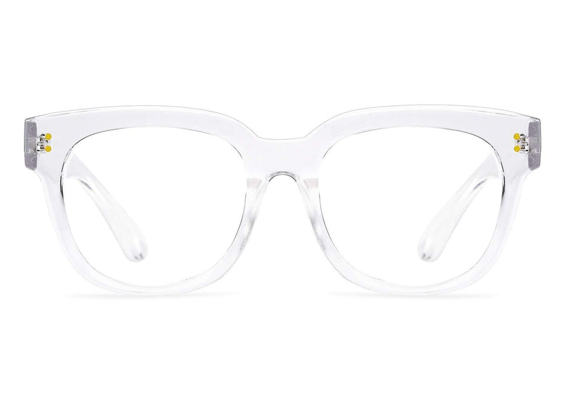 [Australia] - FEISEDY Retro Square Anti Blue Light Blocking Glasses Women Thick Oversized Computer Eyeglasses Double Metal Studs B2689 Mix 