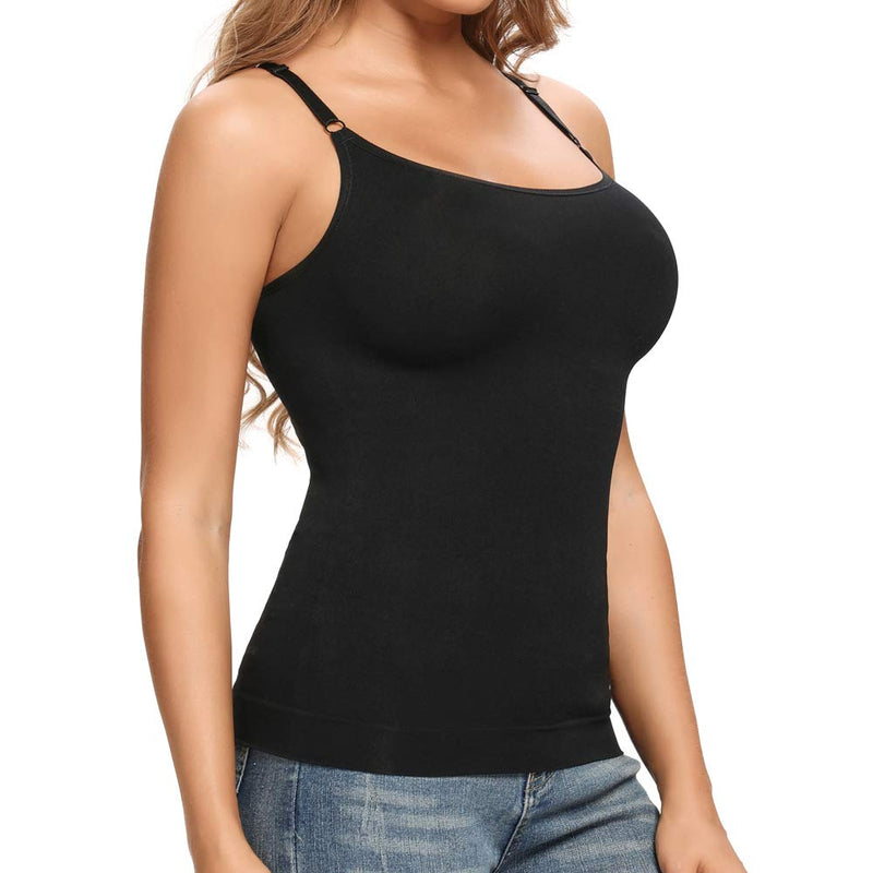 [Australia] - Joyshaper Women Control Vest Tummy Control Camisole Compression Tank Top Sleeveless Basic Undershirt Slimming Body Shaper Shapewear Black M 