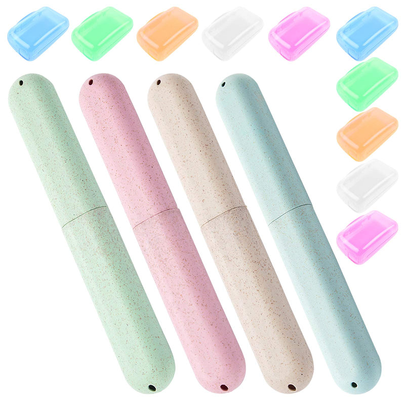 [Australia] - Set of 14, Toothbrush Cover Case Set, SourceTon Travel Toothbrush Case with Toothbrush Head Cover for Travel Home Office Camping School 