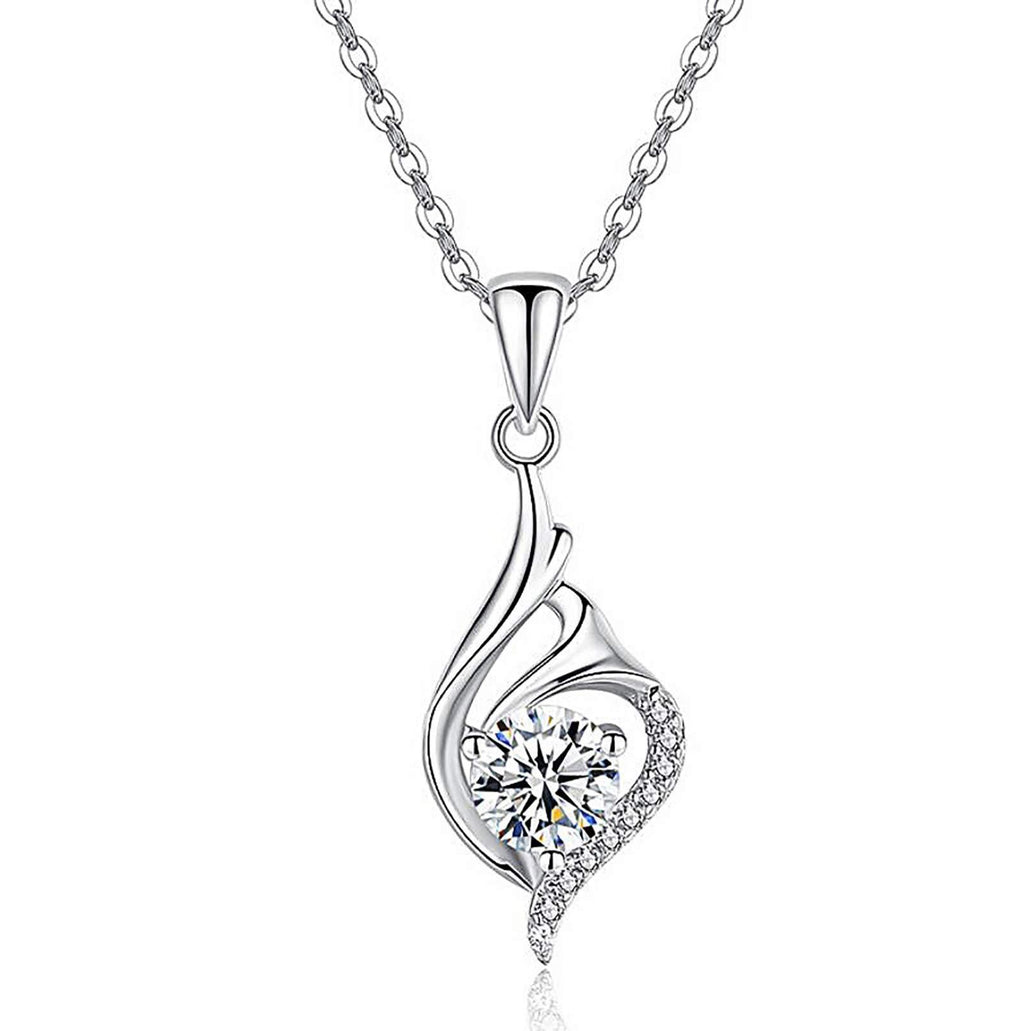 [Australia] - Gleamart Valentine's Day Necklace Silver Pendant Necklace Gift for Women 