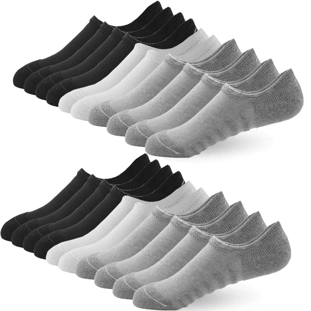 [Australia] - No Show Socks Women Mens Invisible Low Cut Cushioned Sport Socks Ankle Athletic Trainer Non-Slip Casual Cotton Socks .UK Size 3-10 Mixed 10 Pairs 3-6 