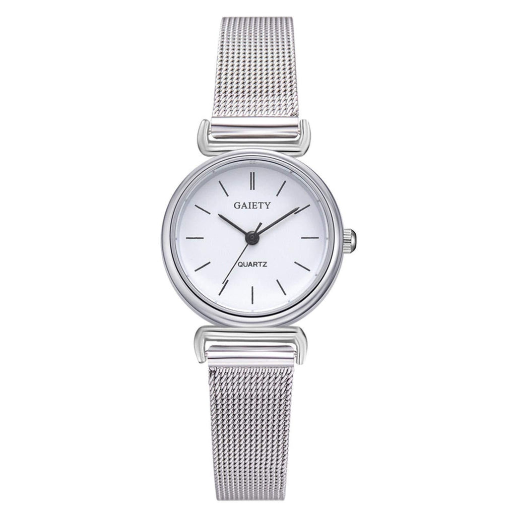 [Australia] - DAUERHAFT GAIETY Casual Round Watch,Alloy Strap,Small Dial Quartz Wristwatch,Graceful,Gift for Girlfriend,for All Kinds of Business, Casual, Indoor Activities or Daily Use(white) 