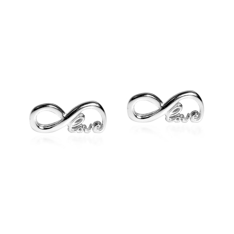 [Australia] - AeraVida Endless 'Love' Infinity .925 Sterling Silver Stud Earrings 